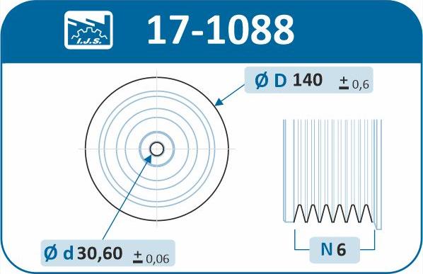 IJS GROUP 17-1088 - Ремінний шків, колінчастий вал autocars.com.ua