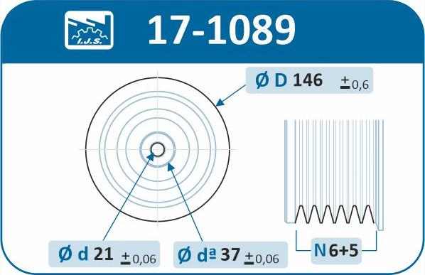 IJS GROUP 17-1089 - Ремінний шків, колінчастий вал autocars.com.ua