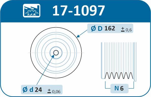 IJS GROUP 17-1097 - Ремінний шків, колінчастий вал autocars.com.ua