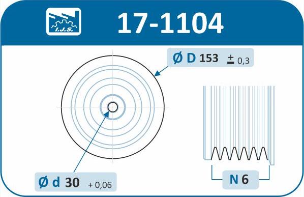 IJS GROUP 17-1104 - Шкив коленвала autocars.com.ua