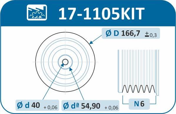 IJS GROUP 17-1105KIT - Шків колінчастого валу autocars.com.ua