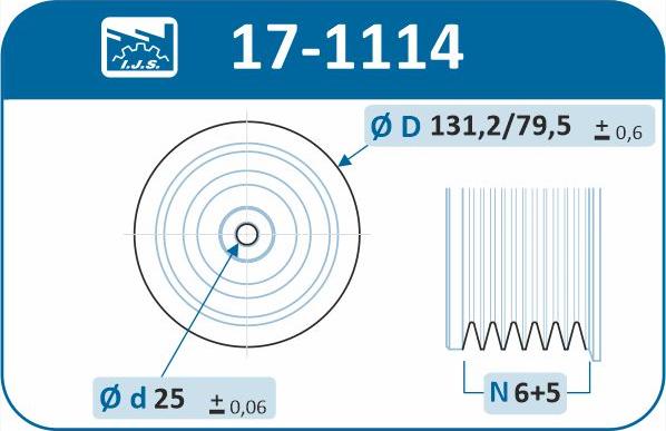 IJS GROUP 17-1114 - Ремінний шків, колінчастий вал autocars.com.ua