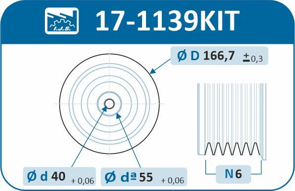 IJS GROUP 17-1139KIT - Ремінний шків, колінчастий вал autocars.com.ua