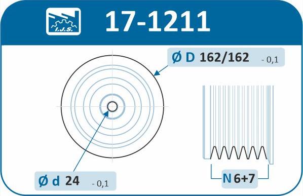 IJS GROUP 17-1211 - Ремінний шків, колінчастий вал autocars.com.ua