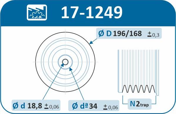 IJS GROUP 17-1249 - Ремінний шків, колінчастий вал autocars.com.ua