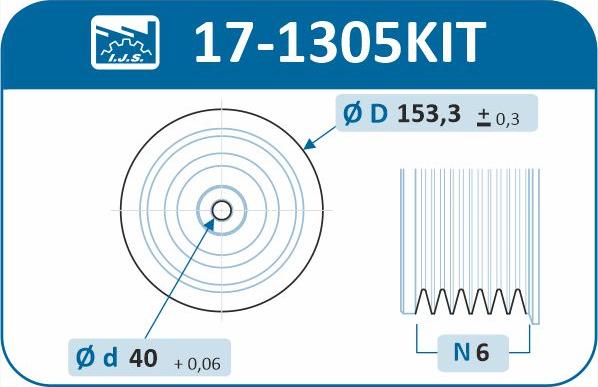 IJS GROUP 17-1305KIT - Ремінний шків, колінчастий вал autocars.com.ua