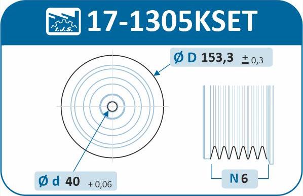 IJS GROUP 17-1305KSET - Ремінний шків, колінчастий вал autocars.com.ua