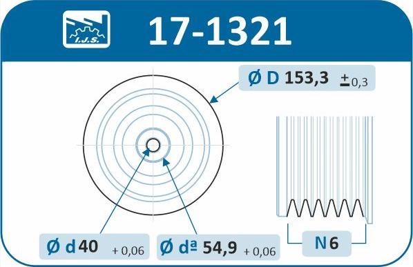 IJS GROUP 17-1321 - Ремінний шків, колінчастий вал autocars.com.ua