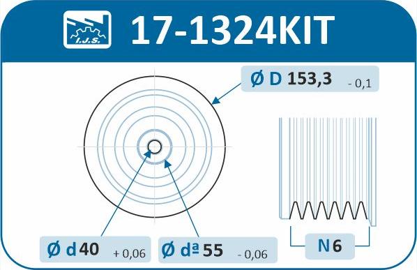 IJS GROUP 17-1324KIT - Ремінний шків, колінчастий вал autocars.com.ua