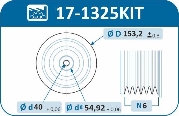 IJS GROUP 17-1325KIT - Ремінний шків, колінчастий вал autocars.com.ua