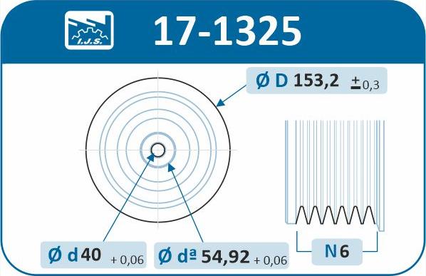 IJS GROUP 17-1325 - Ремінний шків, колінчастий вал autocars.com.ua