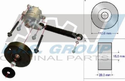 IJS GROUP 93-2267 - Ремонтний комплект, важіль натяжки поліклинового ременя autocars.com.ua