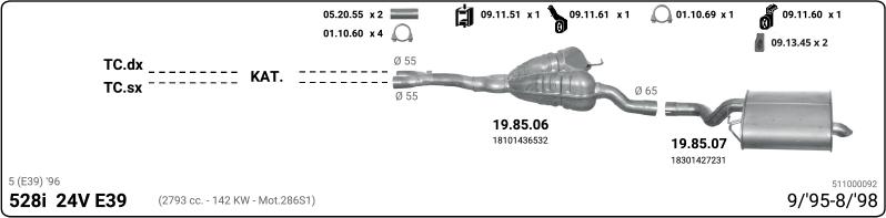 IMASAF 511000092 - Система випуску ОГ autocars.com.ua