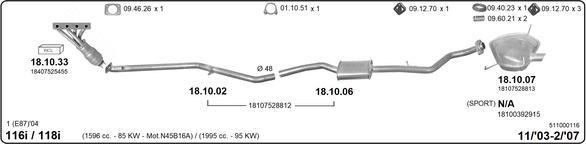 IMASAF 511000116 - Система випуску ОГ autocars.com.ua