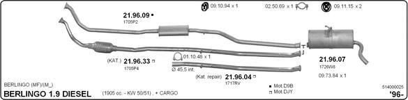 Imasaf 514000025 - Система випуску ОГ autocars.com.ua