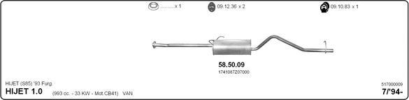 IMASAF 517000009 - Система випуску ОГ autocars.com.ua
