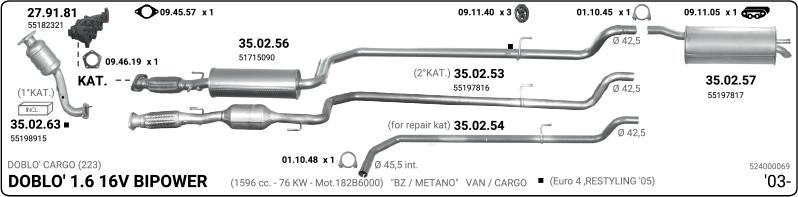 Imasaf 524000069 - Система випуску ОГ autocars.com.ua