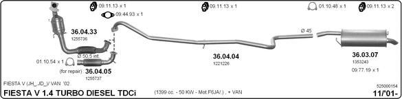 Imasaf 525000154 - Система випуску ОГ autocars.com.ua