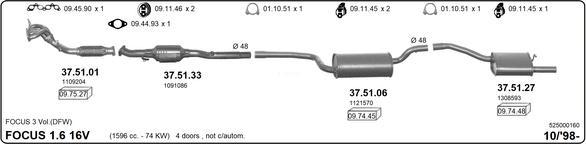 IMASAF 525000160 - Система випуску ОГ autocars.com.ua