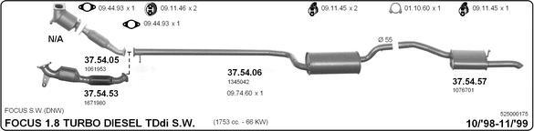 IMASAF 525000175 - Система випуску ОГ autocars.com.ua