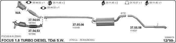 IMASAF 525000176 - Система випуску ОГ autocars.com.ua