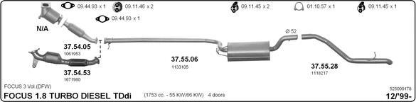IMASAF 525000178 - Система випуску ОГ autocars.com.ua