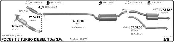IMASAF 525000185 - Система випуску ОГ autocars.com.ua