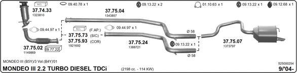 Imasaf 525000254 - Система випуску ОГ autocars.com.ua