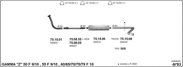 IMASAF 539000081 - Система випуску ОГ autocars.com.ua
