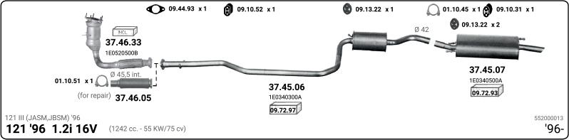 Imasaf 552000013 - Система випуску ОГ autocars.com.ua