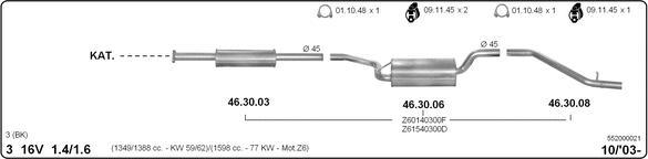 Imasaf 552000021 - Система выпуска ОГ avtokuzovplus.com.ua