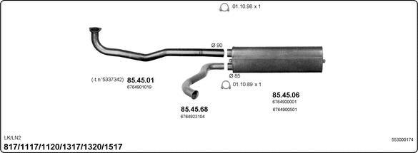 Imasaf 553000174 - Система випуску ОГ autocars.com.ua