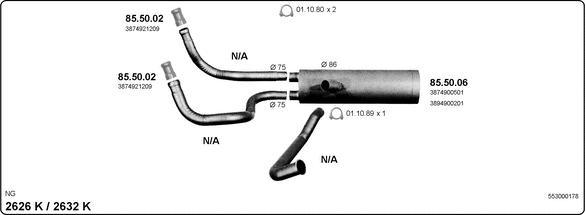 IMASAF 553000178 - Система випуску ОГ autocars.com.ua