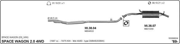 IMASAF 555000034 - Система випуску ОГ autocars.com.ua