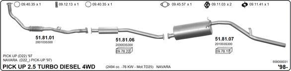 Imasaf 558000031 - Система випуску ОГ autocars.com.ua