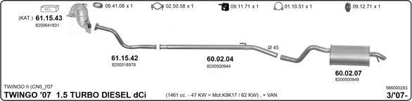 Imasaf 566000283 - Система випуску ОГ autocars.com.ua