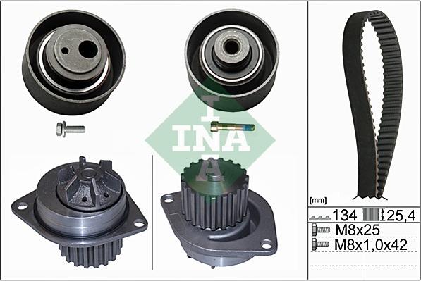 INA 530 0055 30 - Водяной насос + комплект зубчатого ремня avtokuzovplus.com.ua