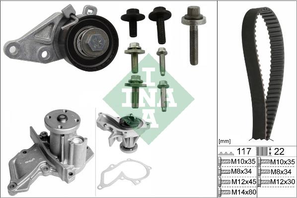 INA 530 0140 30 - Водяной насос + комплект зубчатого ремня autodnr.net