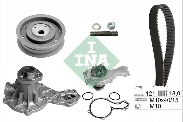 INA 530 0162 30 - Водяний насос + комплект зубчатого ременя autocars.com.ua