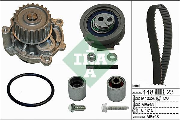 INA 530 0445 32 - Водяний насос + комплект зубчатого ременя autocars.com.ua