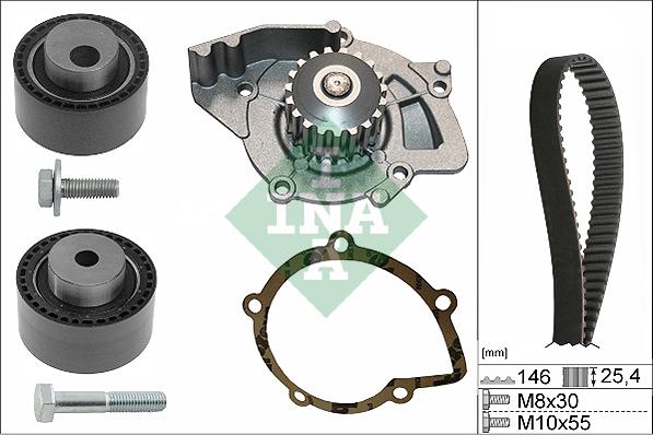 INA 530 0446 31 - Водяной насос + комплект зубчатого ремня avtokuzovplus.com.ua