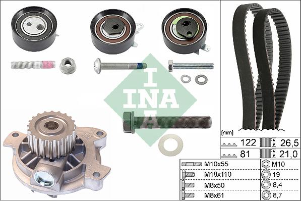 INA 530 0484 30 - Водяной насос + комплект зубчатого ремня avtokuzovplus.com.ua