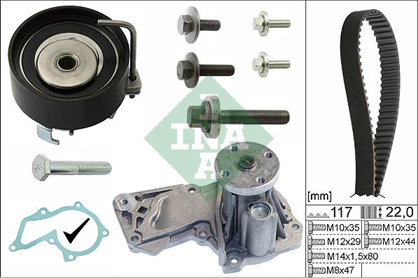 INA 530 0495 30 - Водяной насос + комплект зубчатого ремня avtokuzovplus.com.ua