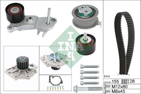 INA 530 0762 30 - Водяной насос + комплект зубчатого ремня avtokuzovplus.com.ua