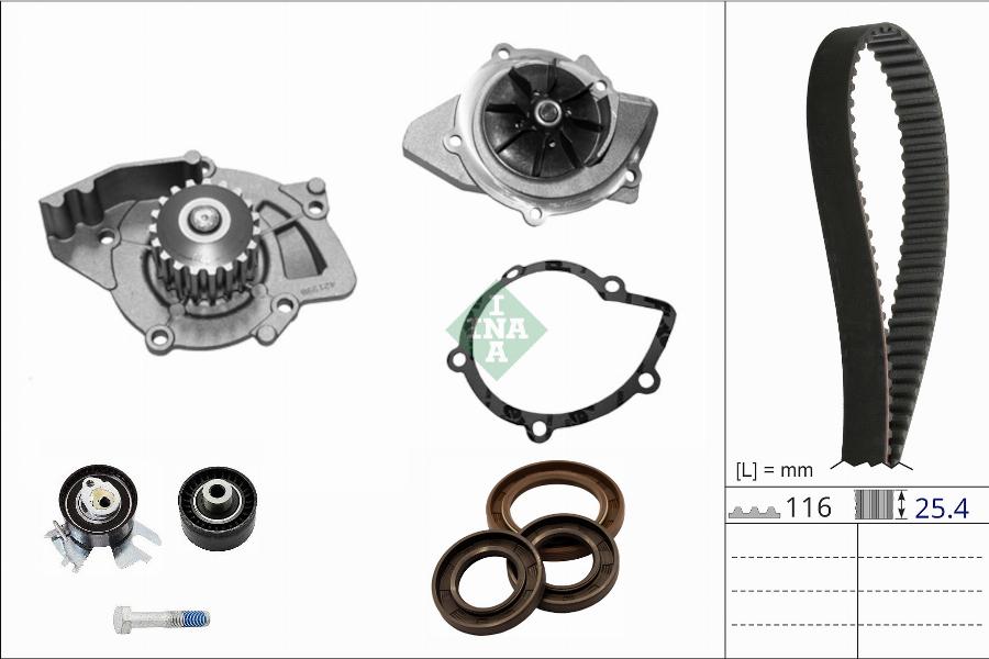 INA 530 0876 30 - Водяной насос + комплект зубчатого ремня autodnr.net