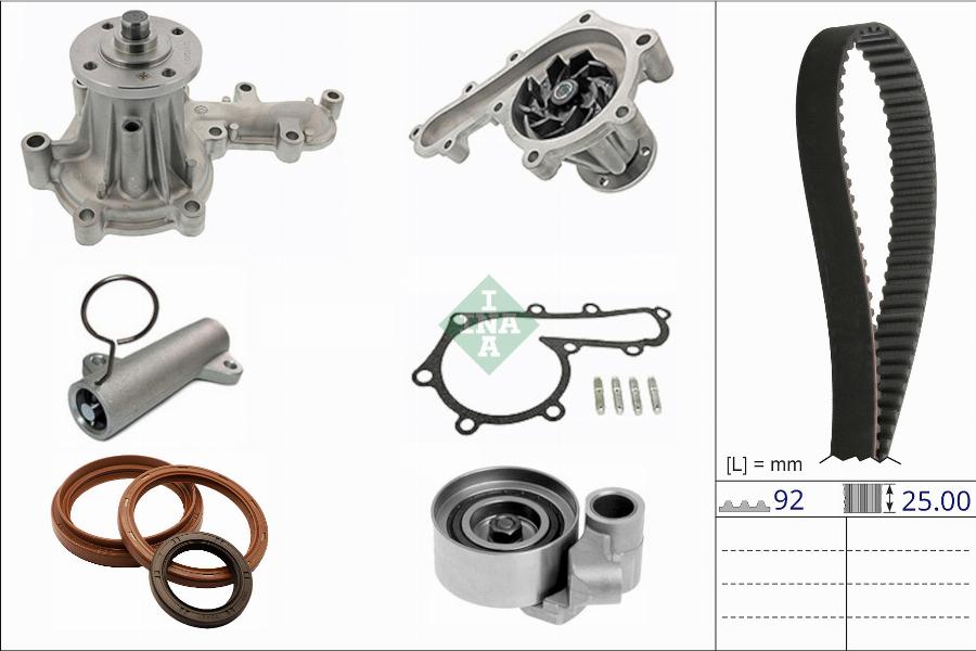 INA 530 0879 30 - Водяний насос + комплект зубчатого ременя autocars.com.ua