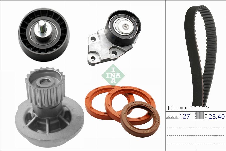 INA 530 0880 30 - Водяной насос + комплект зубчатого ремня autodnr.net