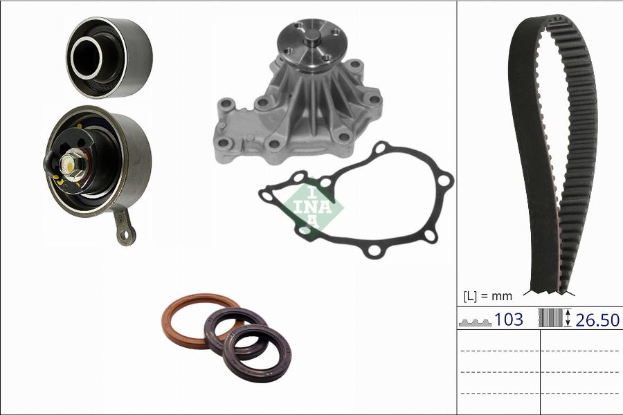 INA 530 0884 30 - Водяной насос + комплект зубчатого ремня avtokuzovplus.com.ua