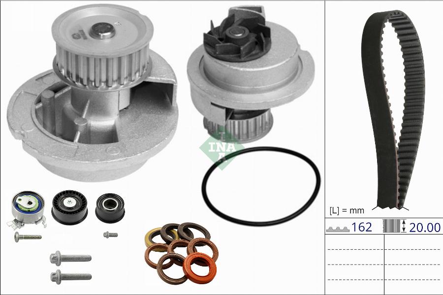 INA 530 0886 30 - Водяной насос + комплект зубчатого ремня autodnr.net