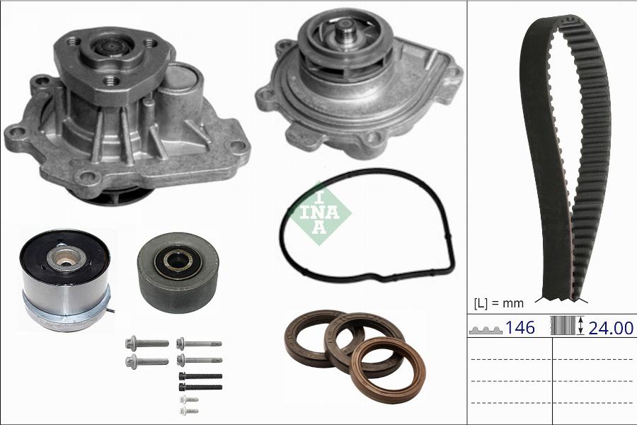 INA 530 0892 30 - Водяной насос + комплект зубчатого ремня autodnr.net